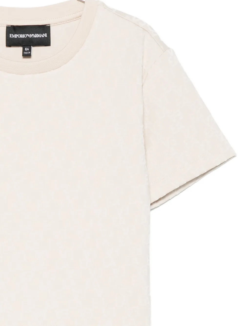 Emporio Armani Kids textured crew-neck T-shirt Beige