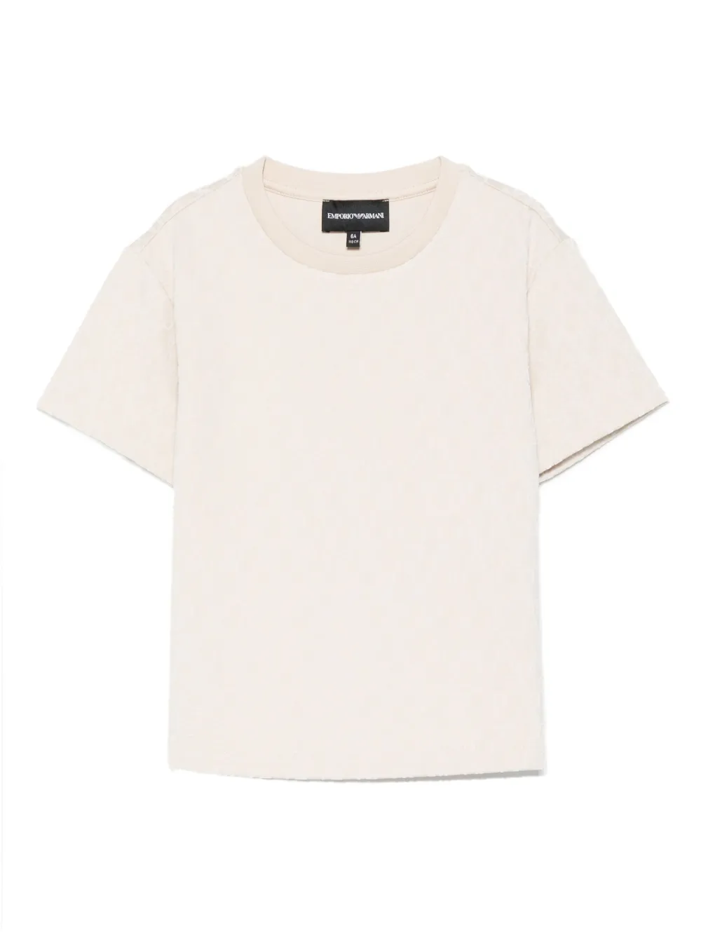 Emporio Ar i Kids textured crew-neck T-shirt Beige