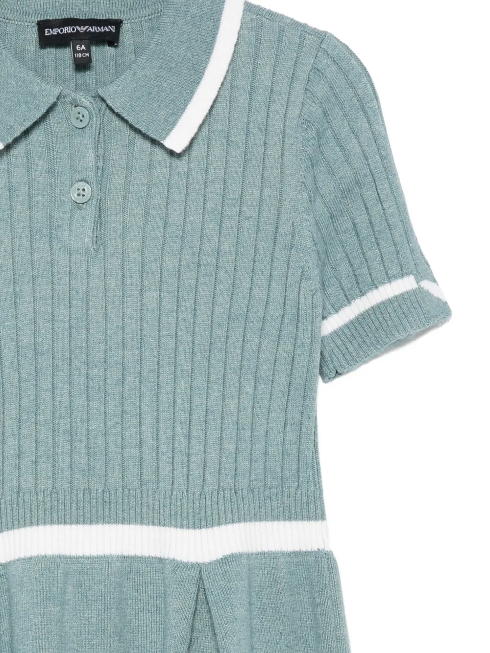 Emporio Armani Kids ribbed polo-neck dress Blauw