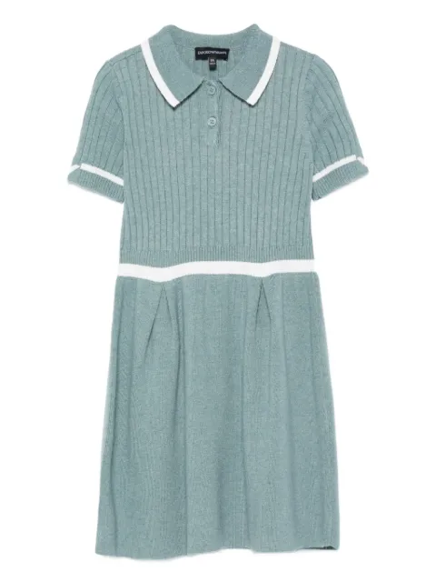 Emporio Armani Kids vestido de canalé con cuello de polo