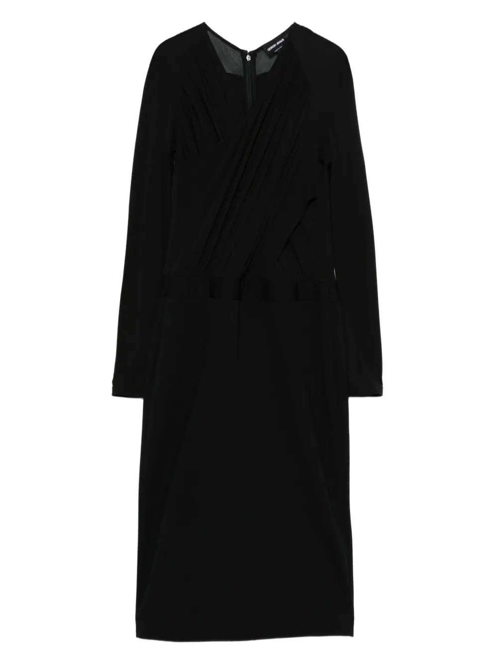 Giorgio Armani vestido midi con cuello en V | negro | Image 1