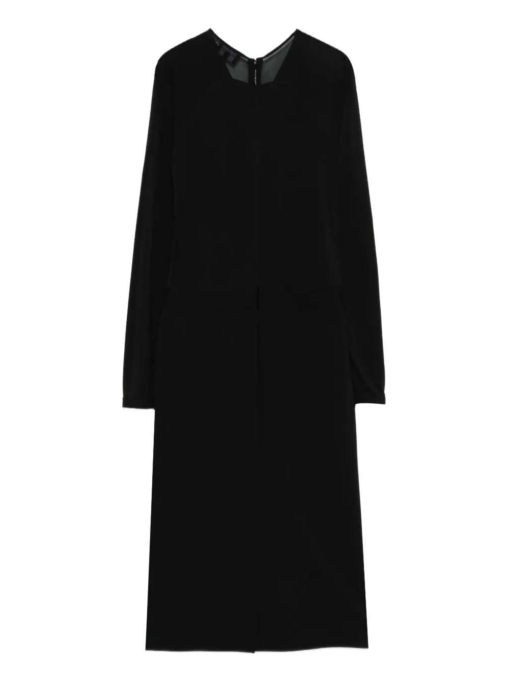 Giorgio Armani Midi-jurk met V-hals - Zwart