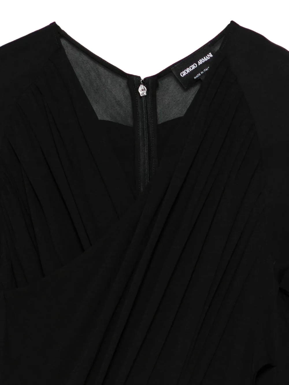 Giorgio Armani Midi-jurk met V-hals Zwart