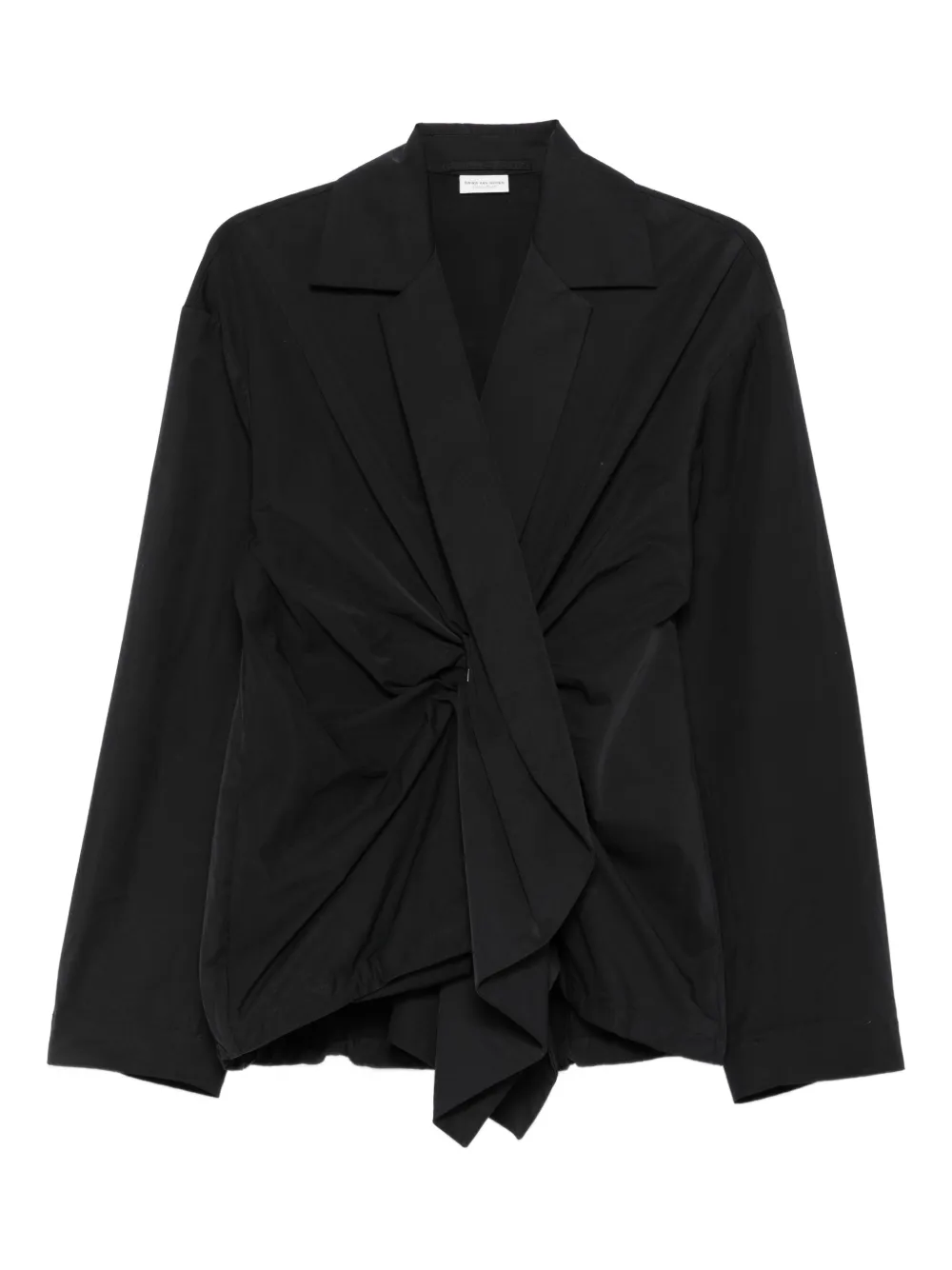Pre-owned Dries Van Noten 2010s Draped-front Jacket In Black