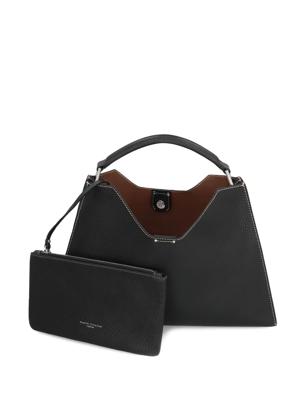 GIANNI CHIARINI Aurora leather top-handle tote bag Blauw