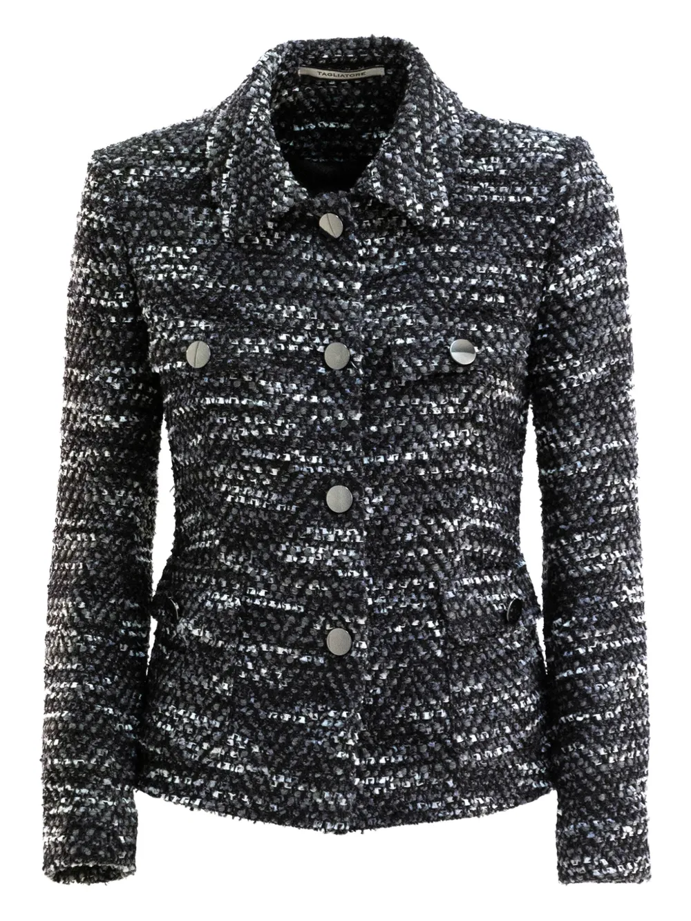 Tagliatore Tweed Jacket In Black
