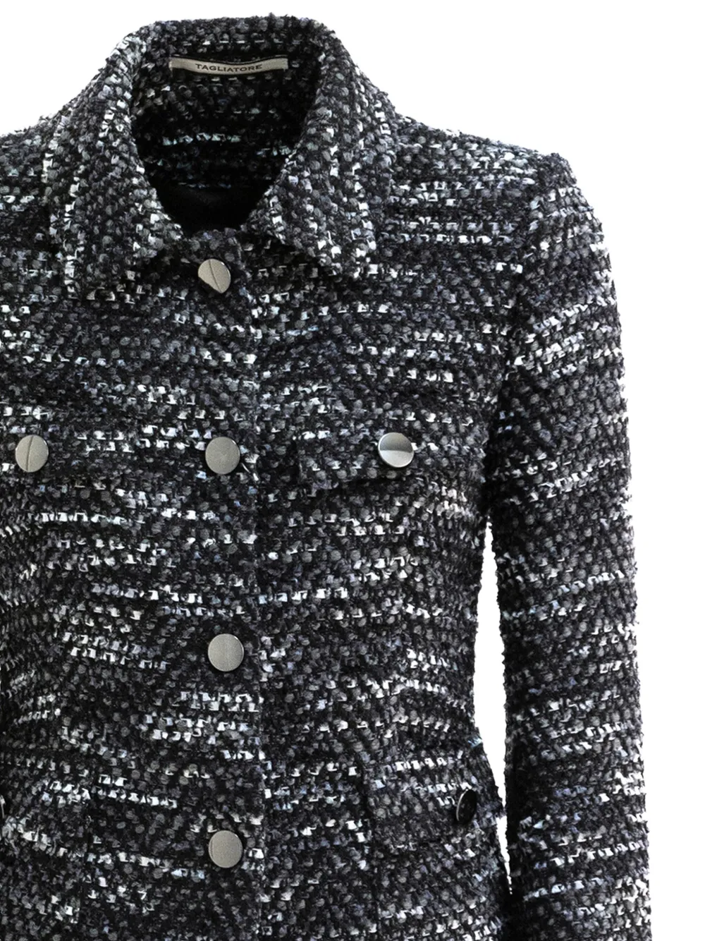 Tagliatore Tweed Jacket In Black
