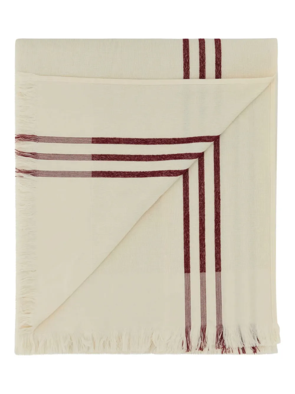 TEKLA fringed-edges beach towel (100cm x 180cm) Beige