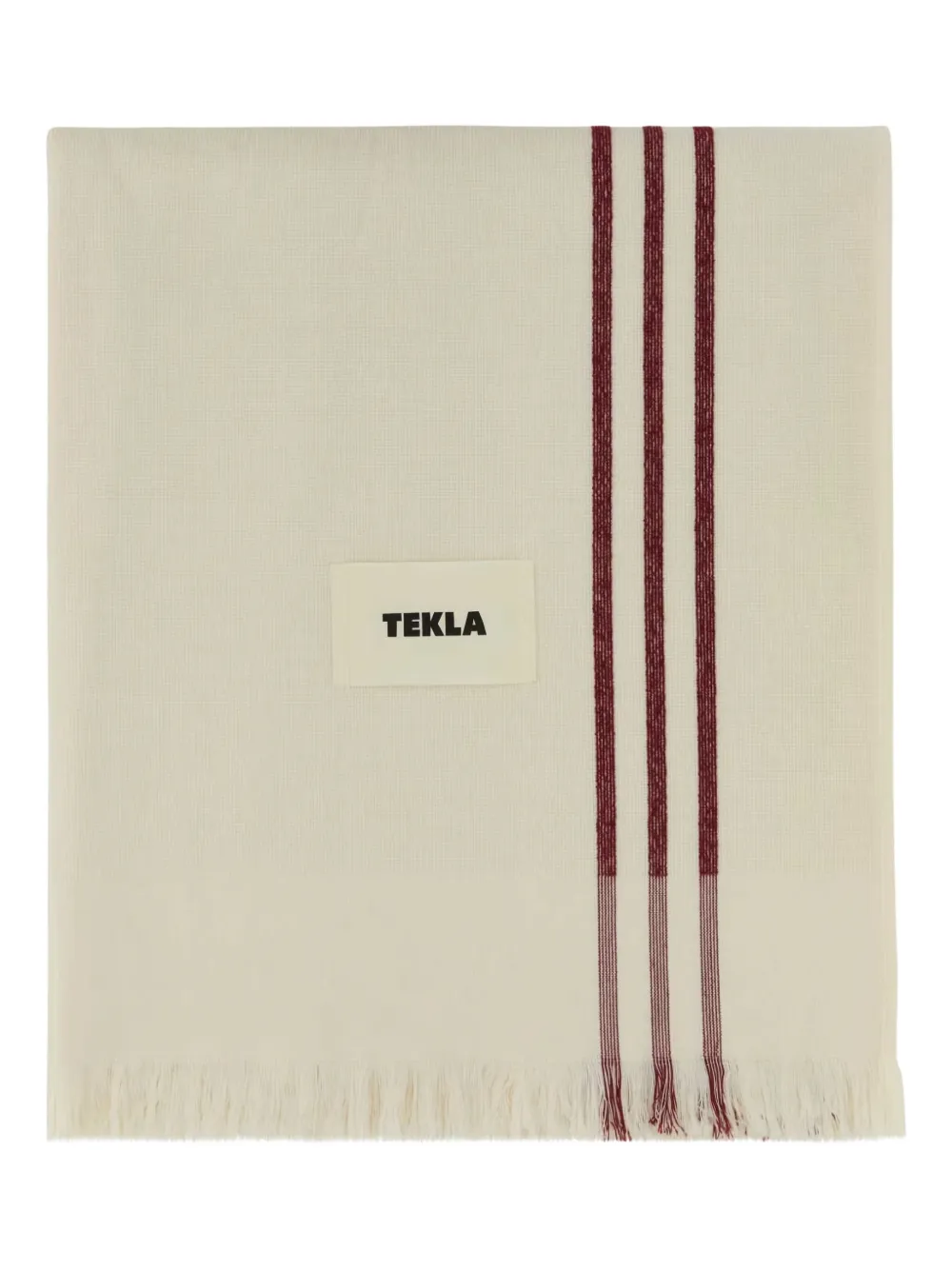 TEKLA fringed-edges beach towel (100cm x 180cm) Beige