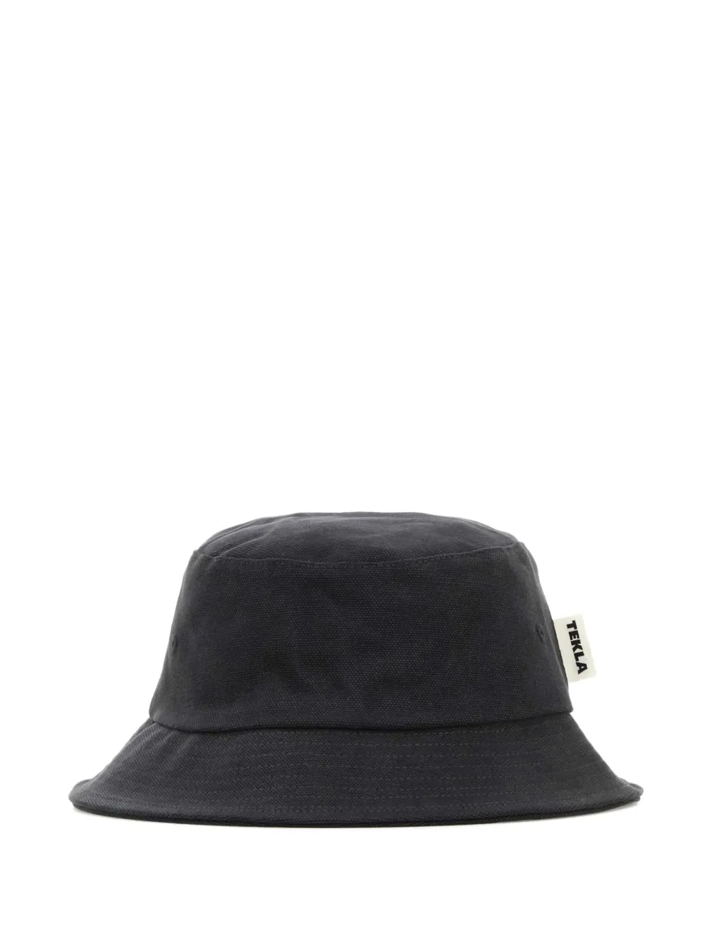 Tekla Charcoal Cotton Bucket Hat In Black