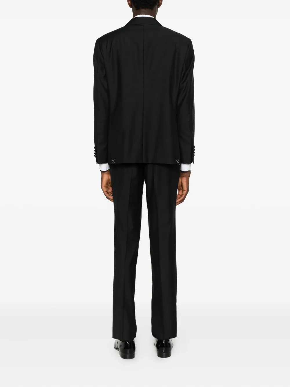 Canali Pak met dubbele rij knopen Zwart