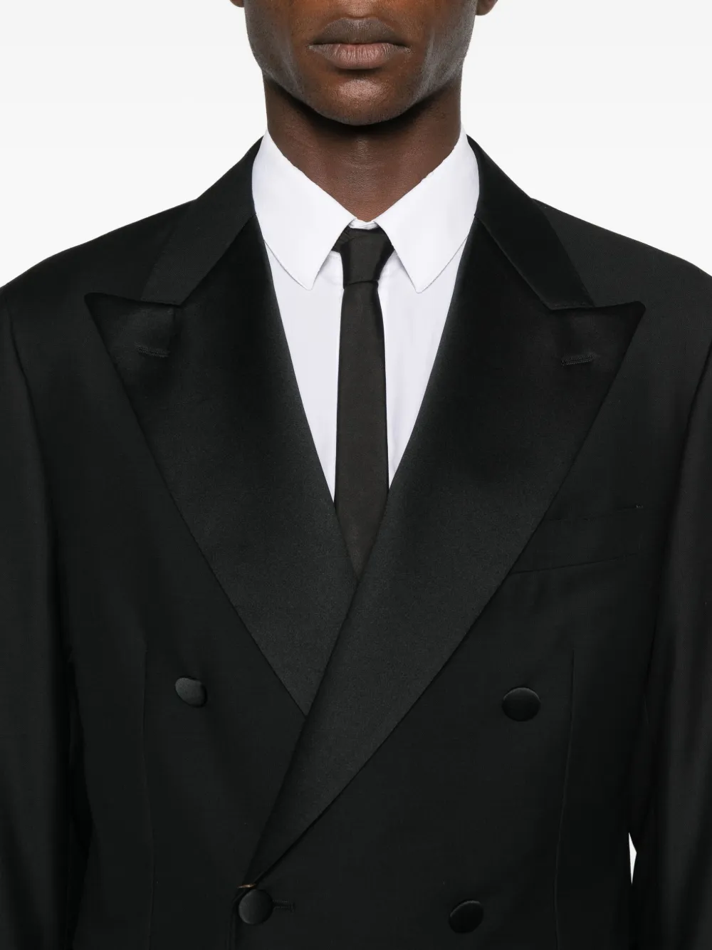 Canali Pak met dubbele rij knopen Zwart