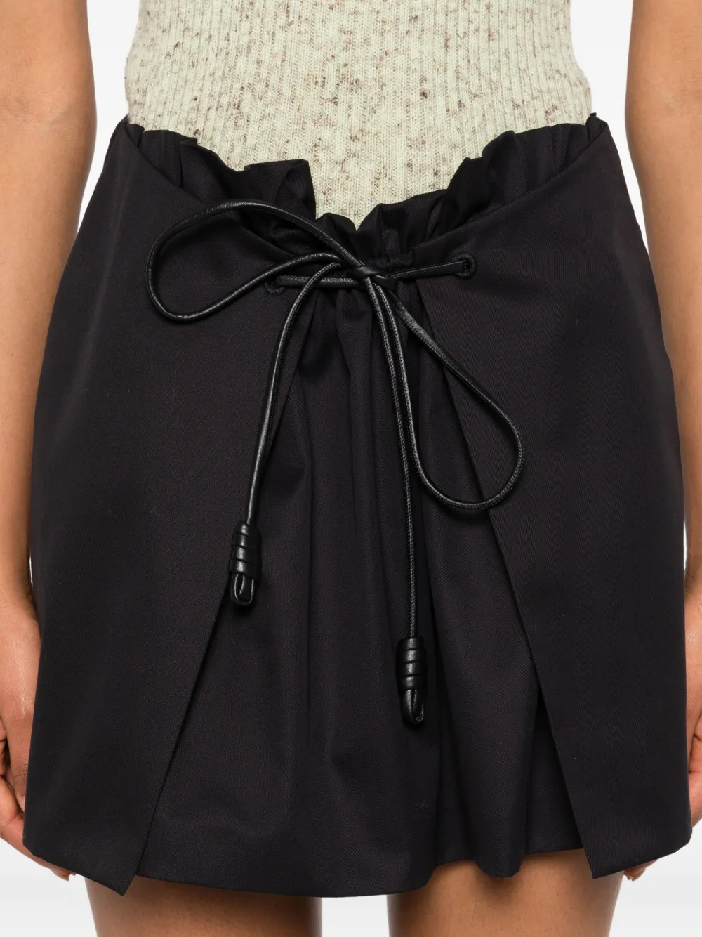 Loewe Drawstring-waist Mini Skirt In Black
