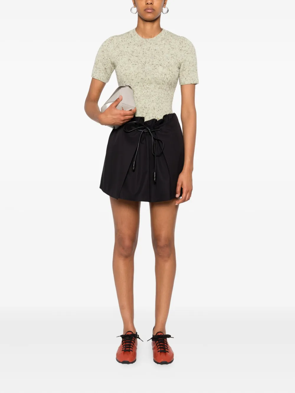 LOEWE Mini-rok met trekkoordtaille - Zwart