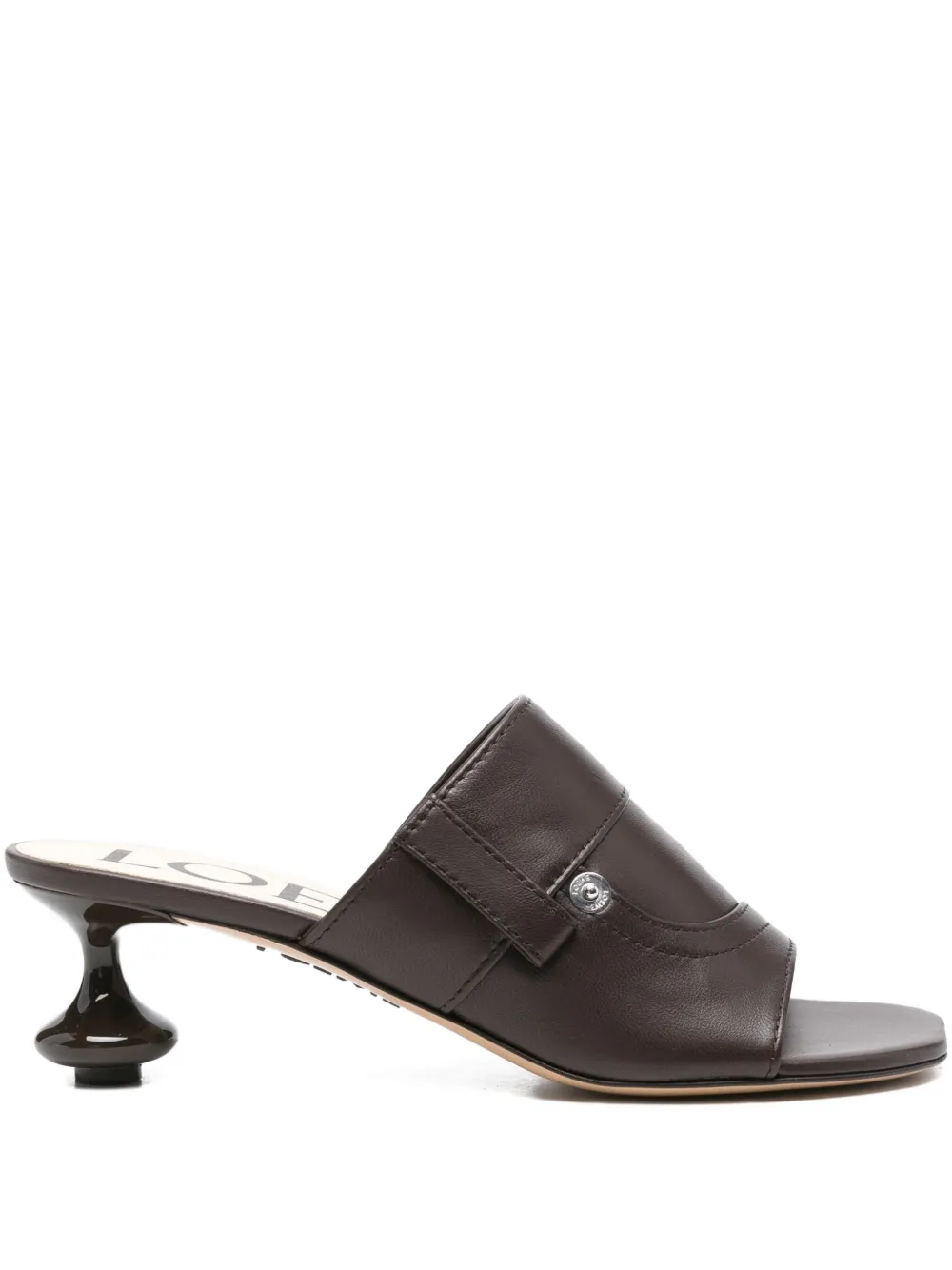 Loewe 45mm Toy Leather-band Sculpted-heel Sandals In Brown