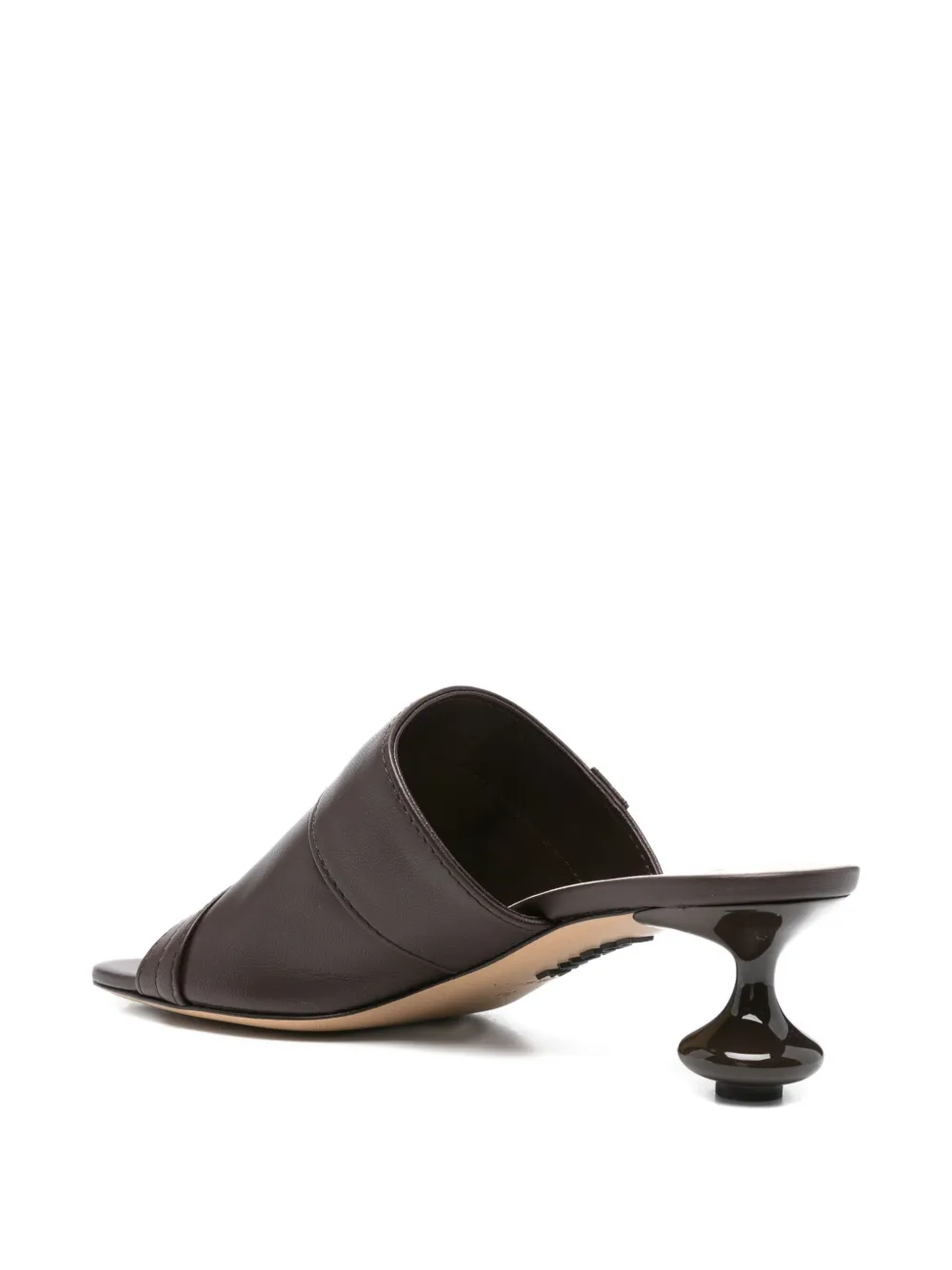 Loewe 45mm Toy Leather-band Sculpted-heel Sandals In Brown