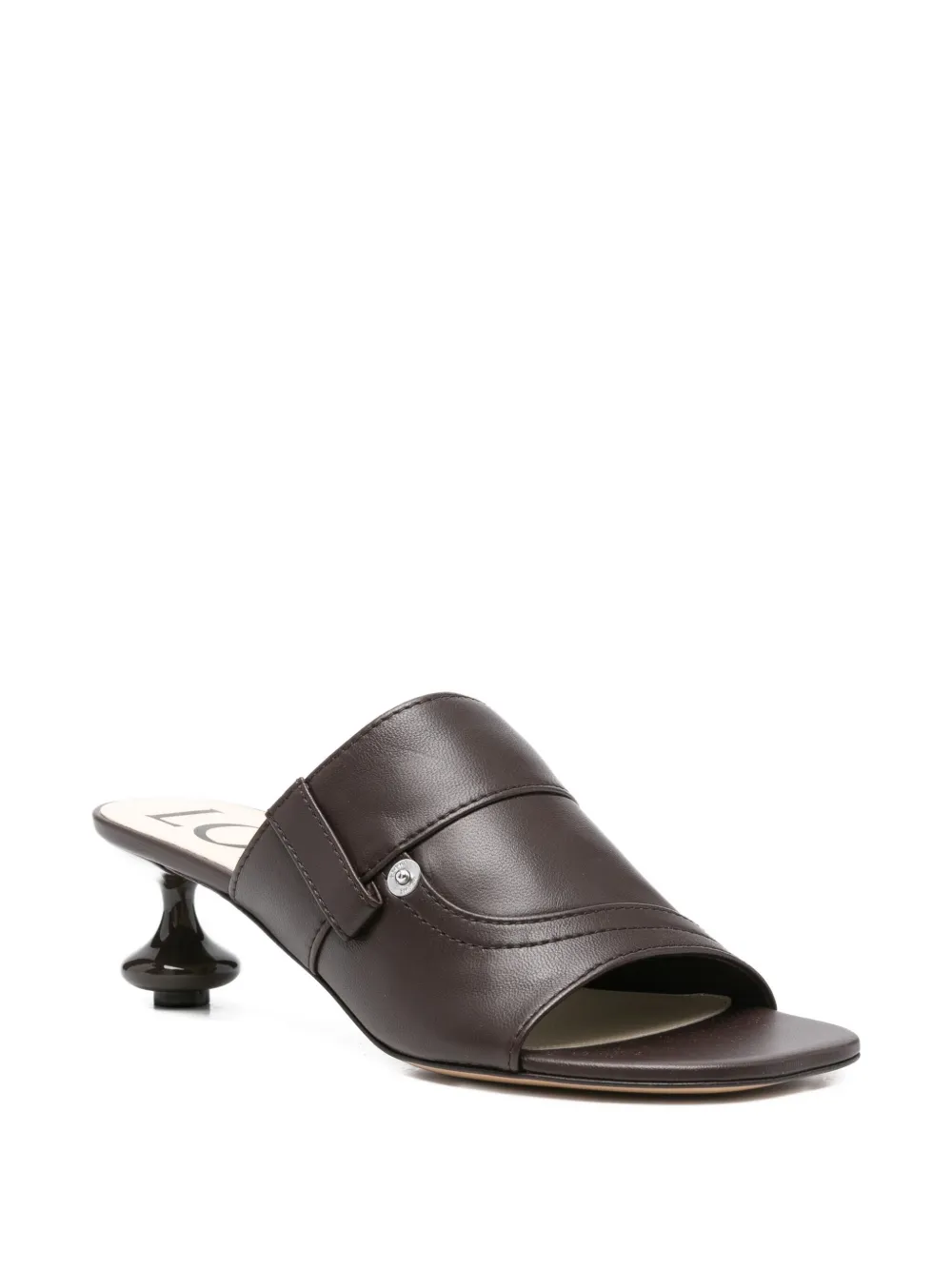 Loewe 45mm Toy Leather-band Sculpted-heel Sandals In Brown