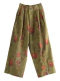 Uma Wang pleated fruit-print palazzo pants - Green