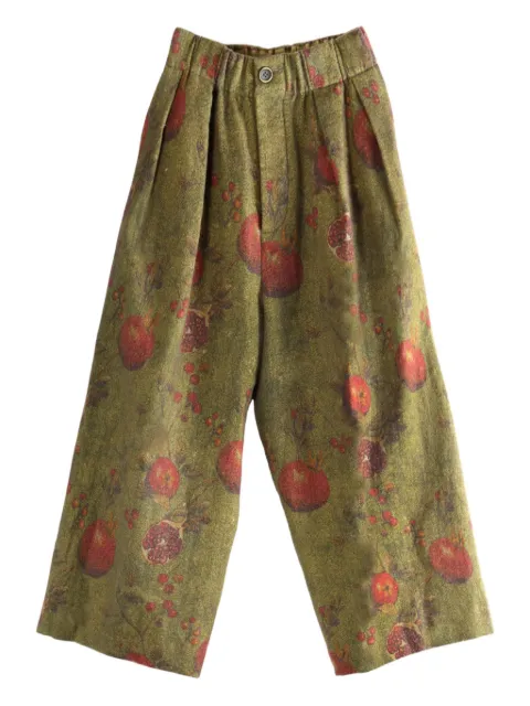Uma Wang pleated fruit-print palazzo pants