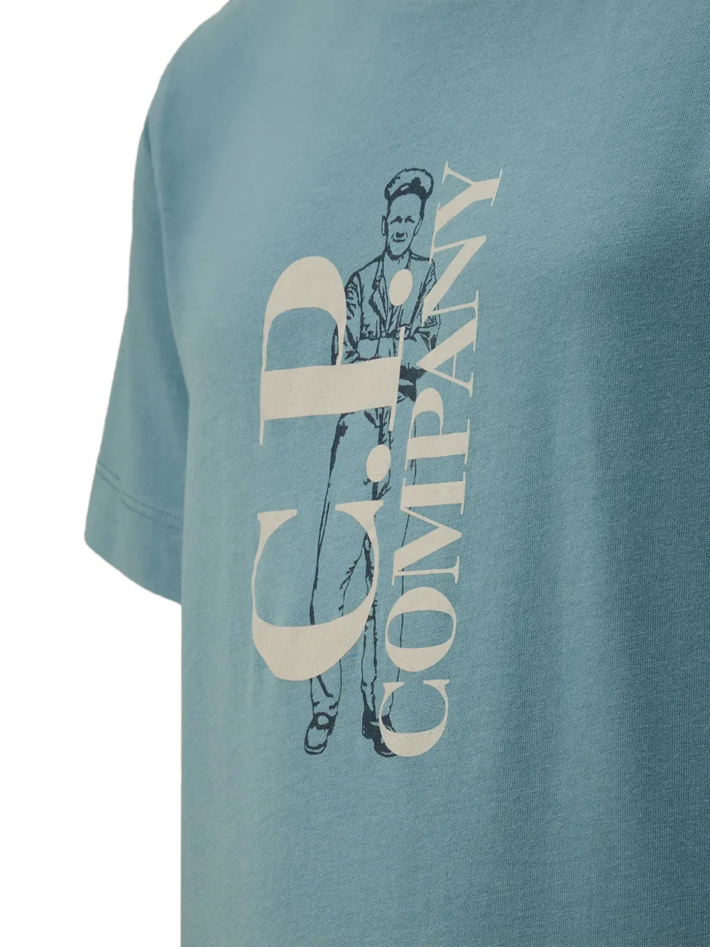 C.p. Company Logo-figure Short-sleeve T-shirt In Blue