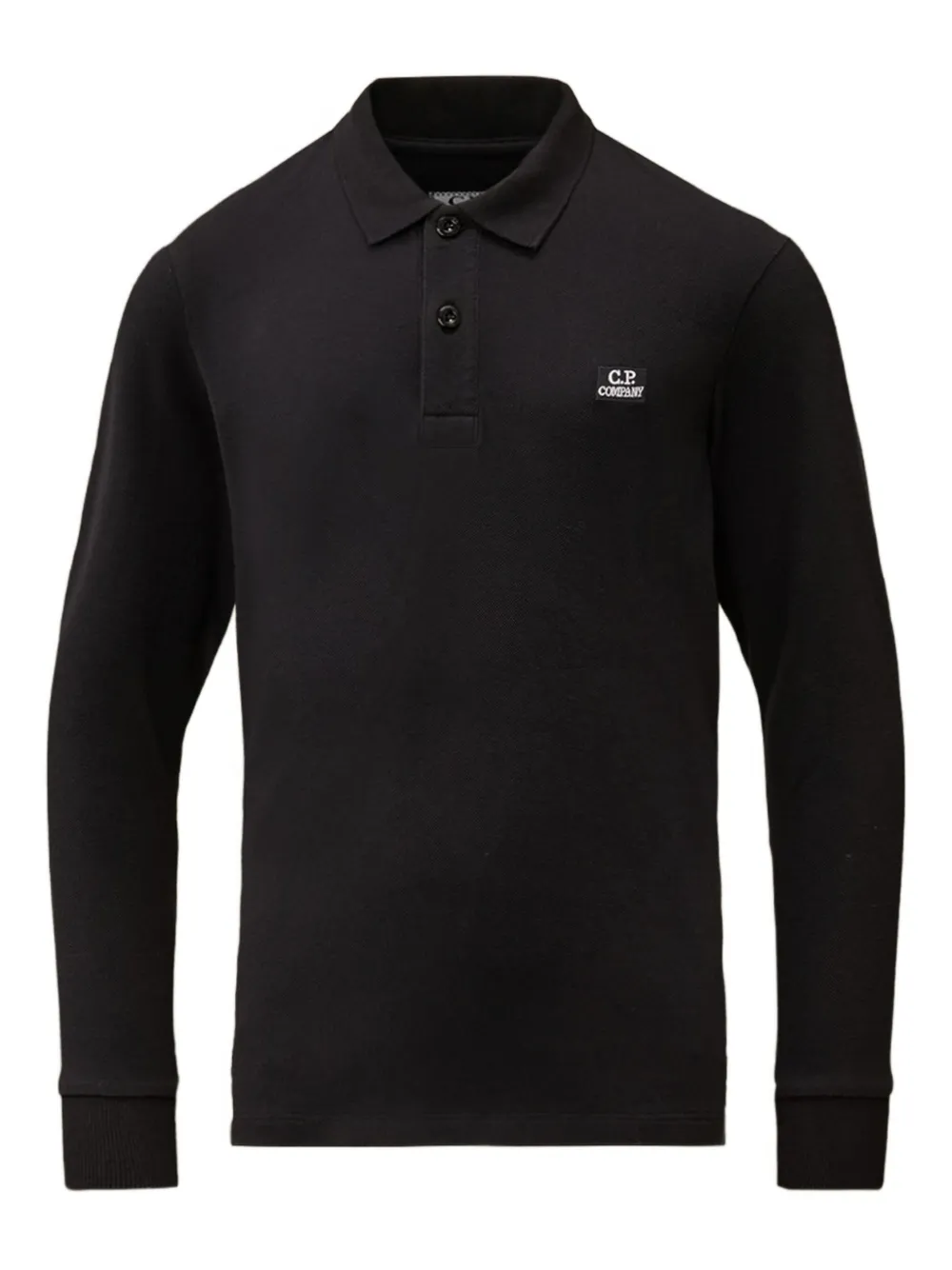 C.P. Company Kids long-sleeve logo-patch polo shirt - Nero
