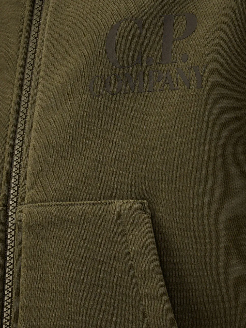 C.P. Company Kids Hoodie met rits en Goggle-detail Groen