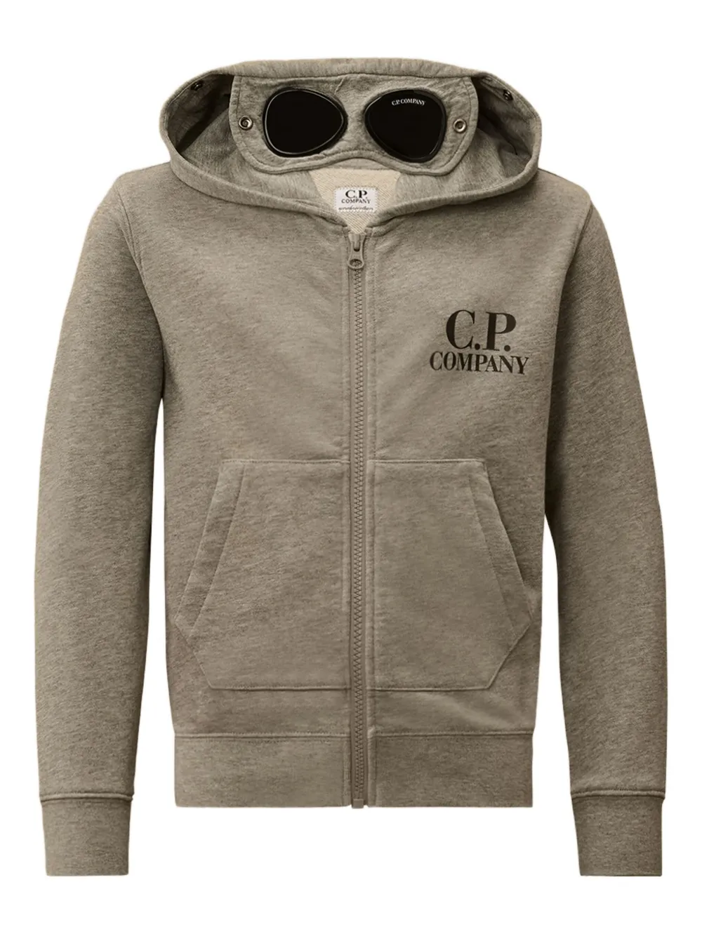 C.P. Company Kids goggle-detail zip-up hoodie - Grigio