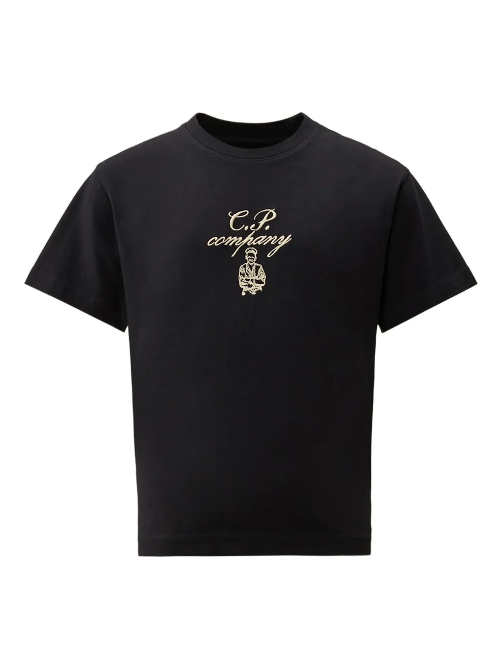C.p. Company Embroidered Graphic T-shirt In Black