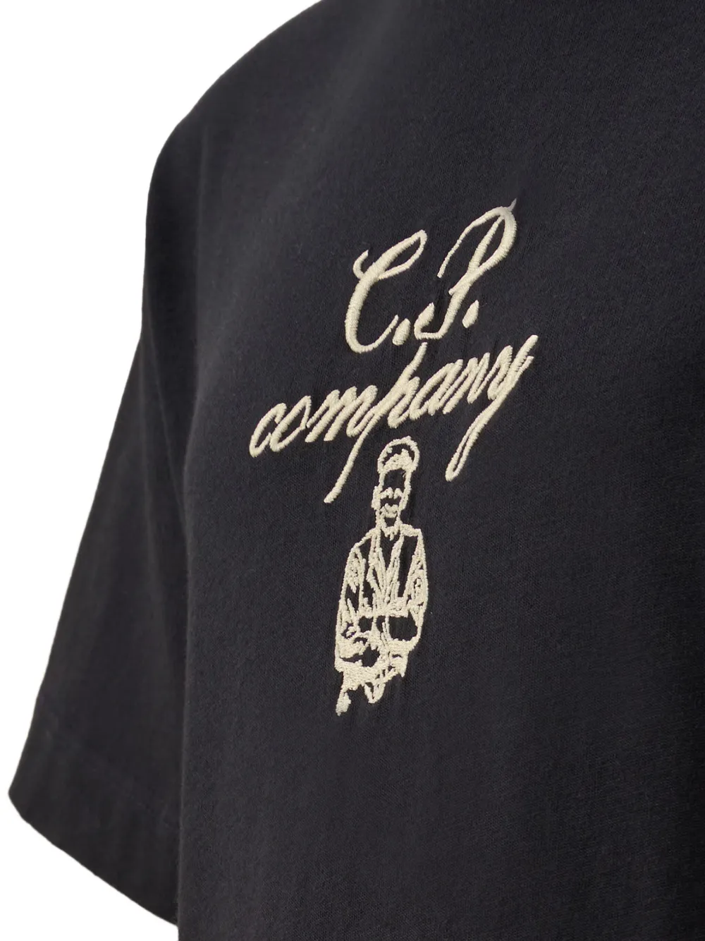 C.p. Company Embroidered Graphic T-shirt In Black