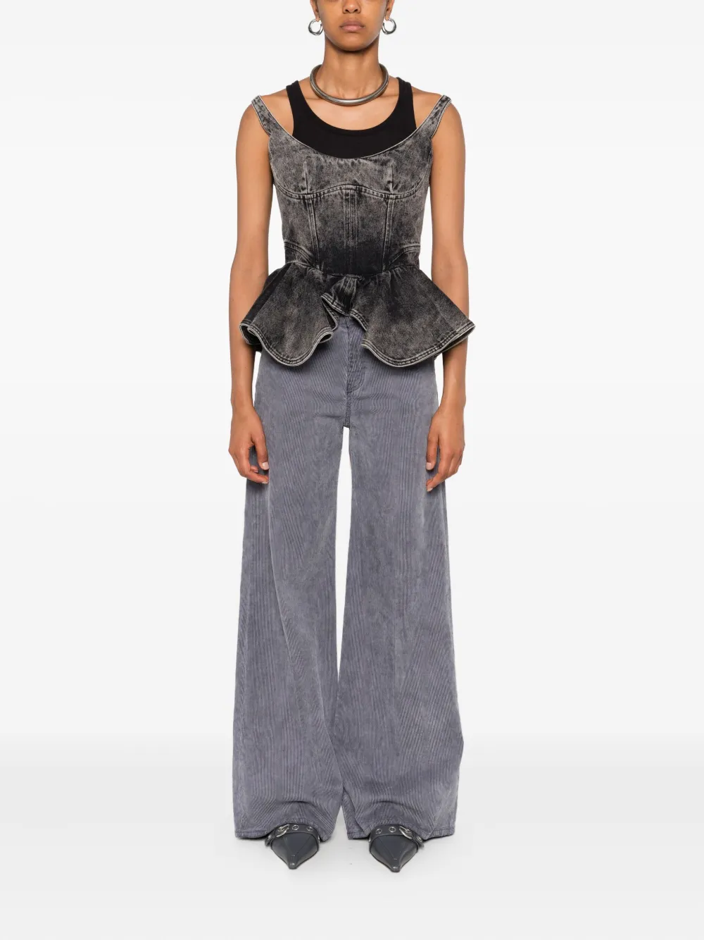 Diesel 1978 D-akemi 068sd Flare-leg Jeans In Gray