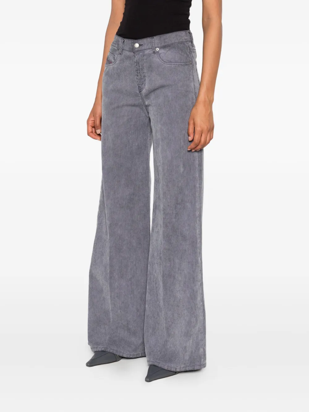 Diesel 1978 D-akemi 068sd Flare-leg Jeans In Gray