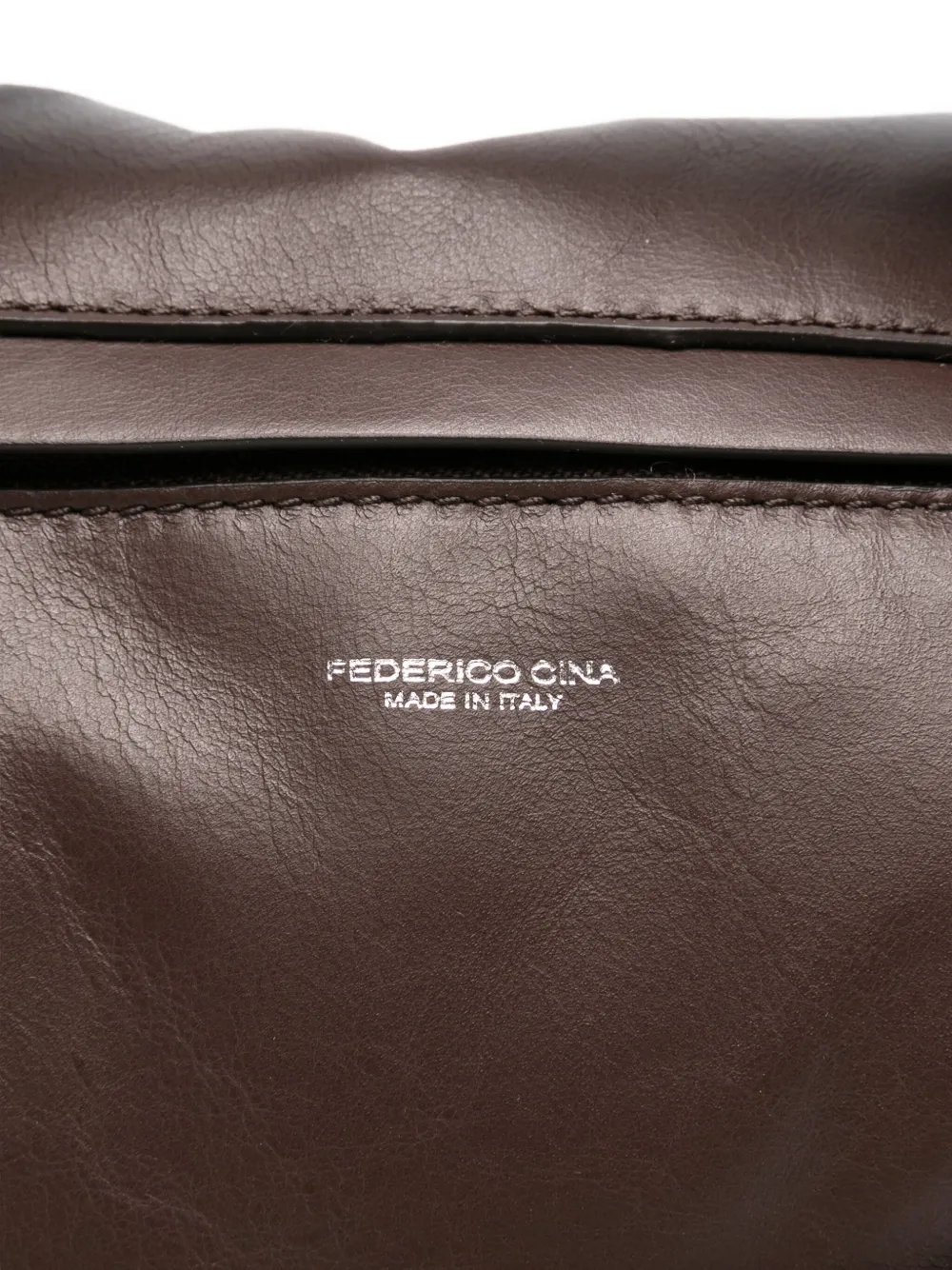 FEDERICO CINA Tortellino leren shopper Bruin