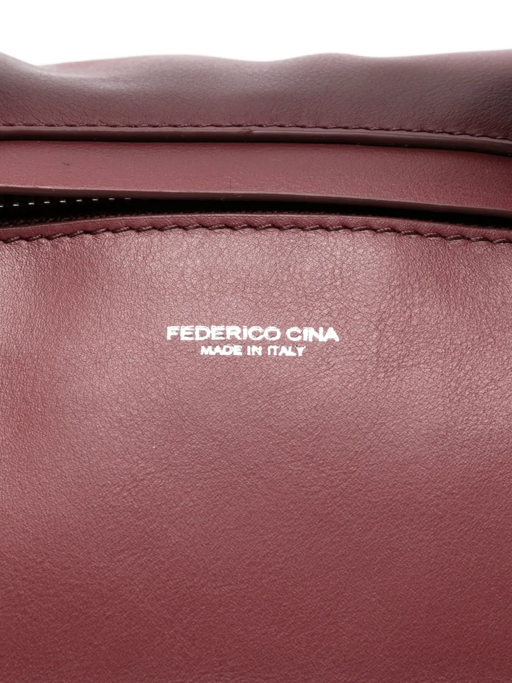 FEDERICO CINA Tortellino leren shopper Rood