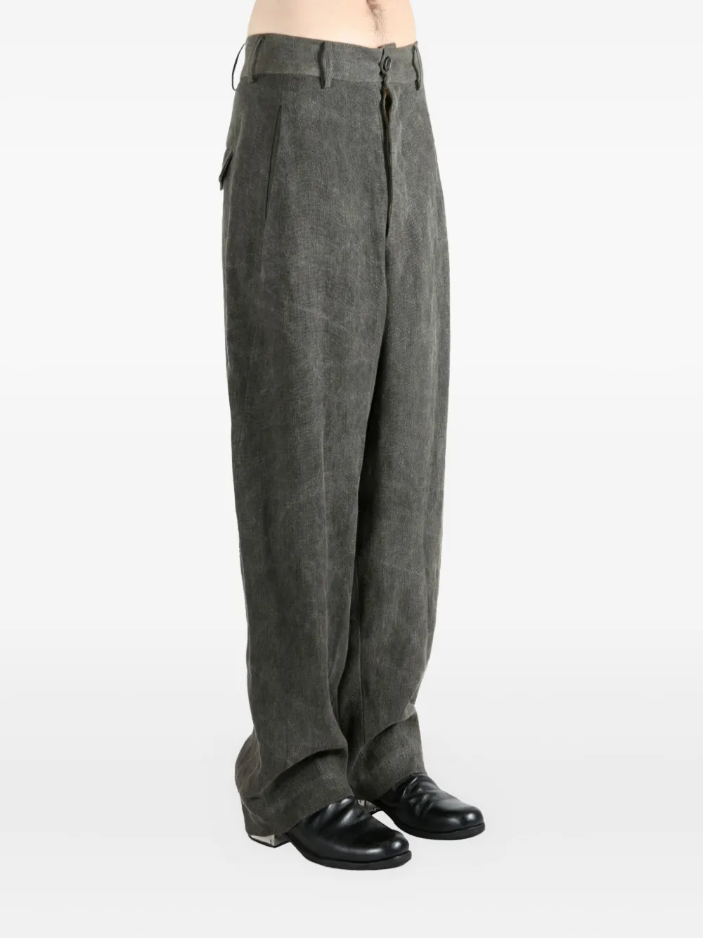 Uma Wang Patina linen trousers Grijs