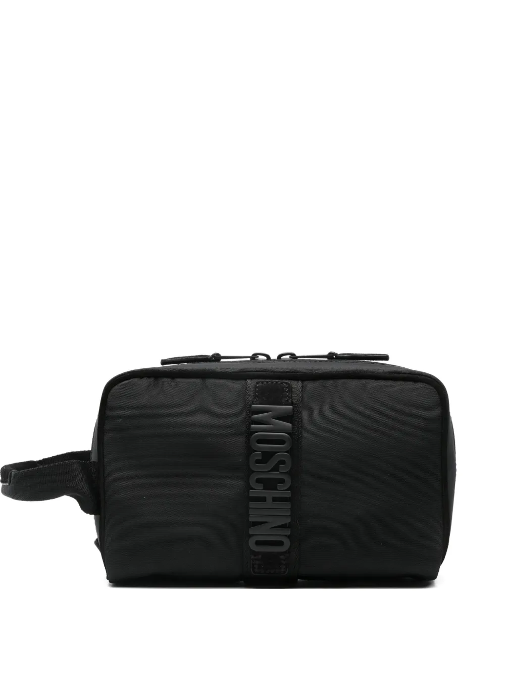 Moschino ロゴ トラベルポーチ - ブラック Moschino ロゴ トラベルポーチ - ブラック