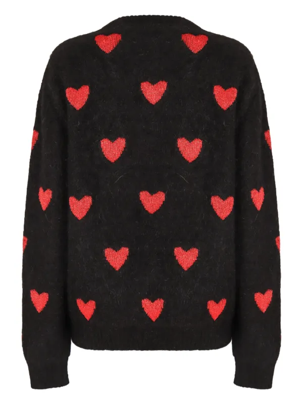 Valentino Garavani heart-pattern Ribbed Sweater Black FARFETCH ID