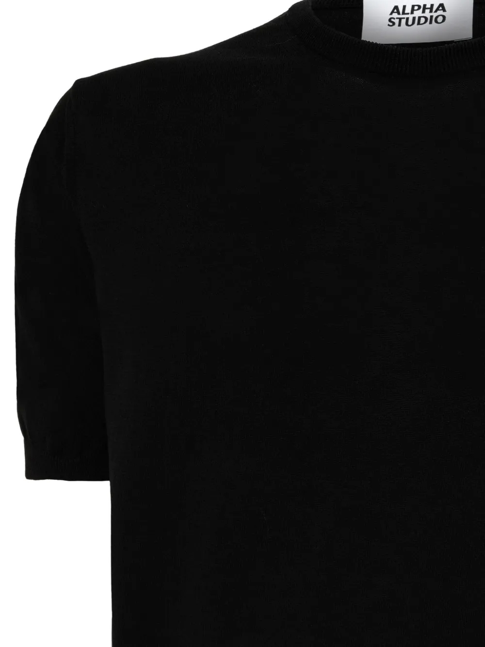  Alpha Studio Short-sleeve Round-neck T-shirt - Black 