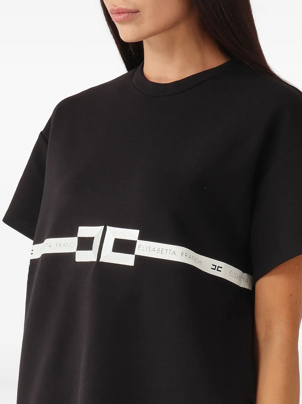 Elisabetta Franchi Top met logoband Wit