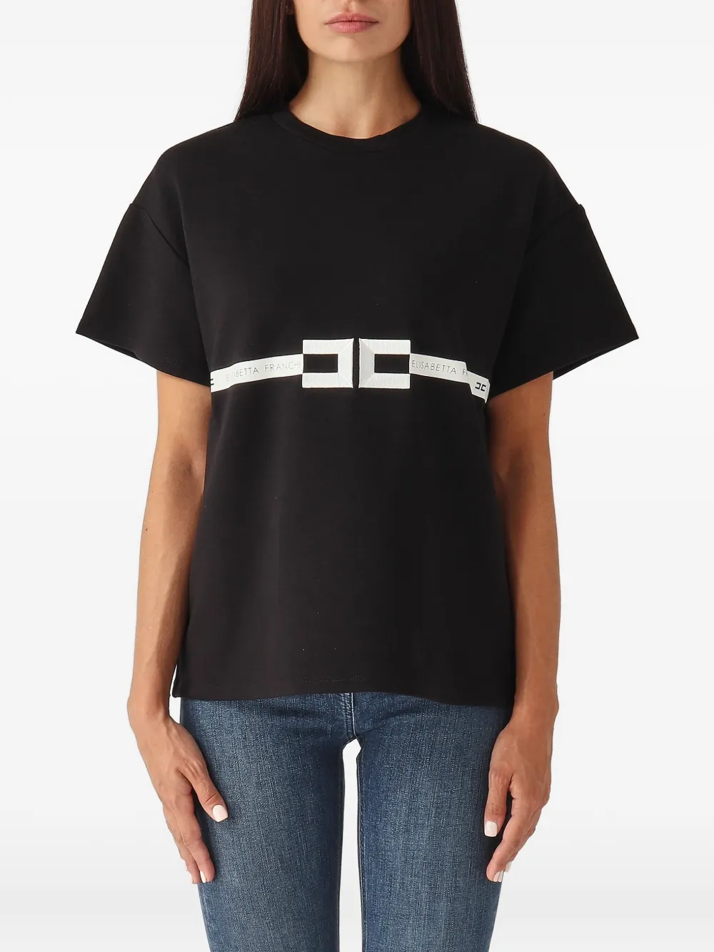 Elisabetta Franchi logo tape top | White | Image 1