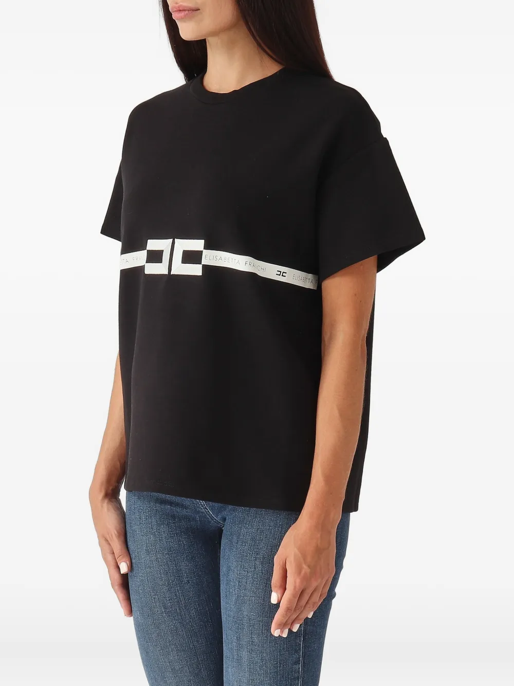 Elisabetta Franchi Top met logoband Wit