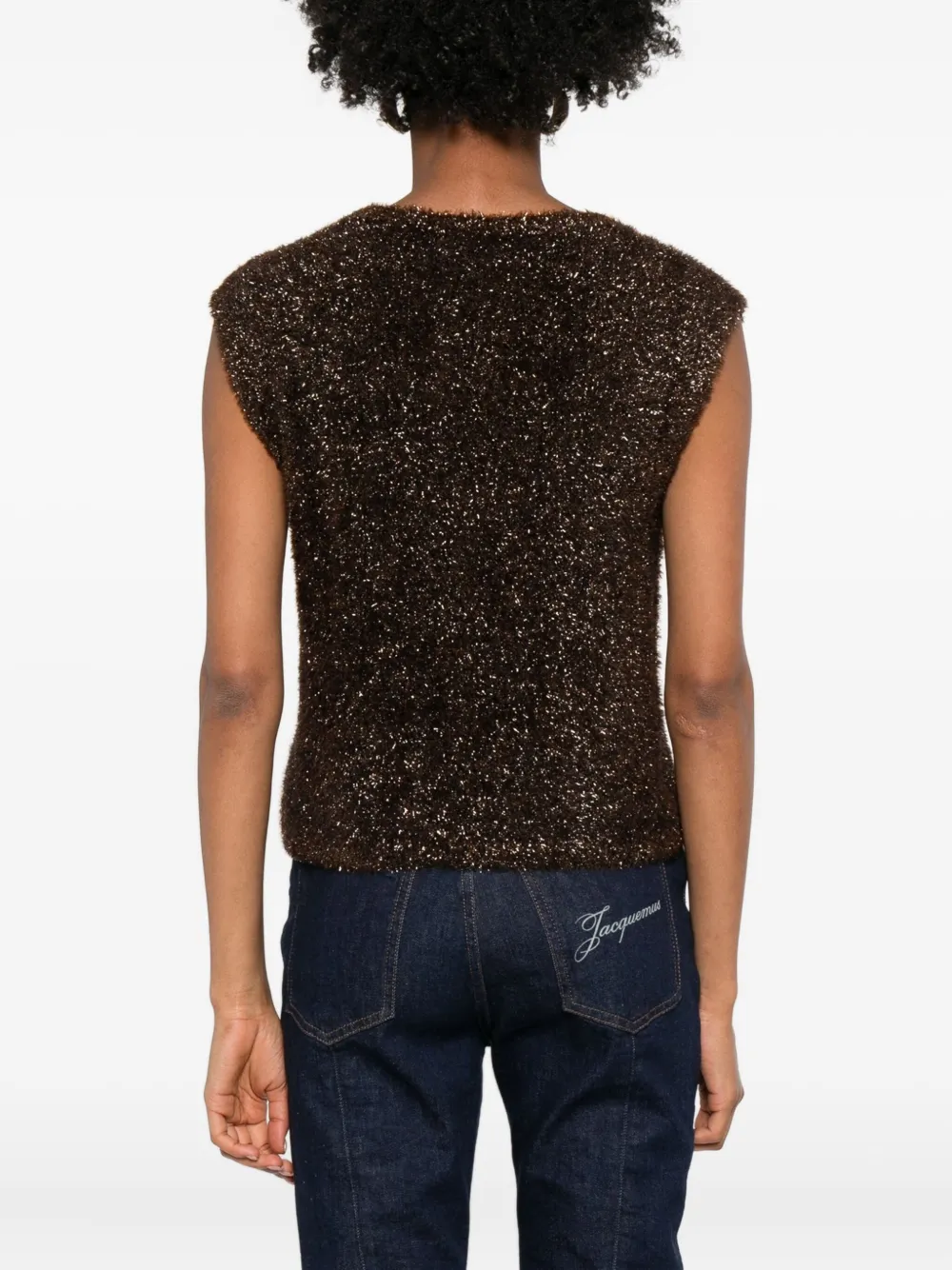 Niū Sparkle Sleeveless Top In Brown
