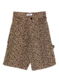 MSGM Kids leopard-print shorts - Brown