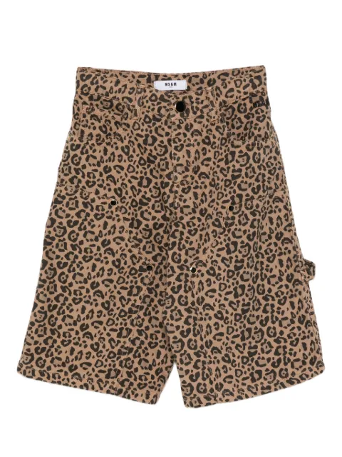 MSGM Kids bermudas con motivo de leopardo