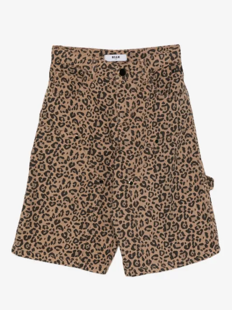 MSGM Kids leopard-print shorts