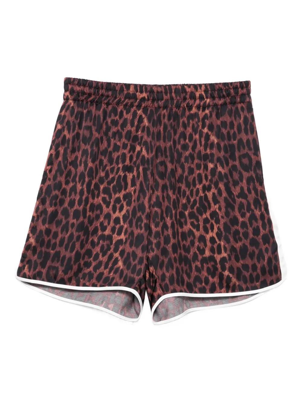 BLUE SKY INN leopard-print elasticated-waist shorts Zwart
