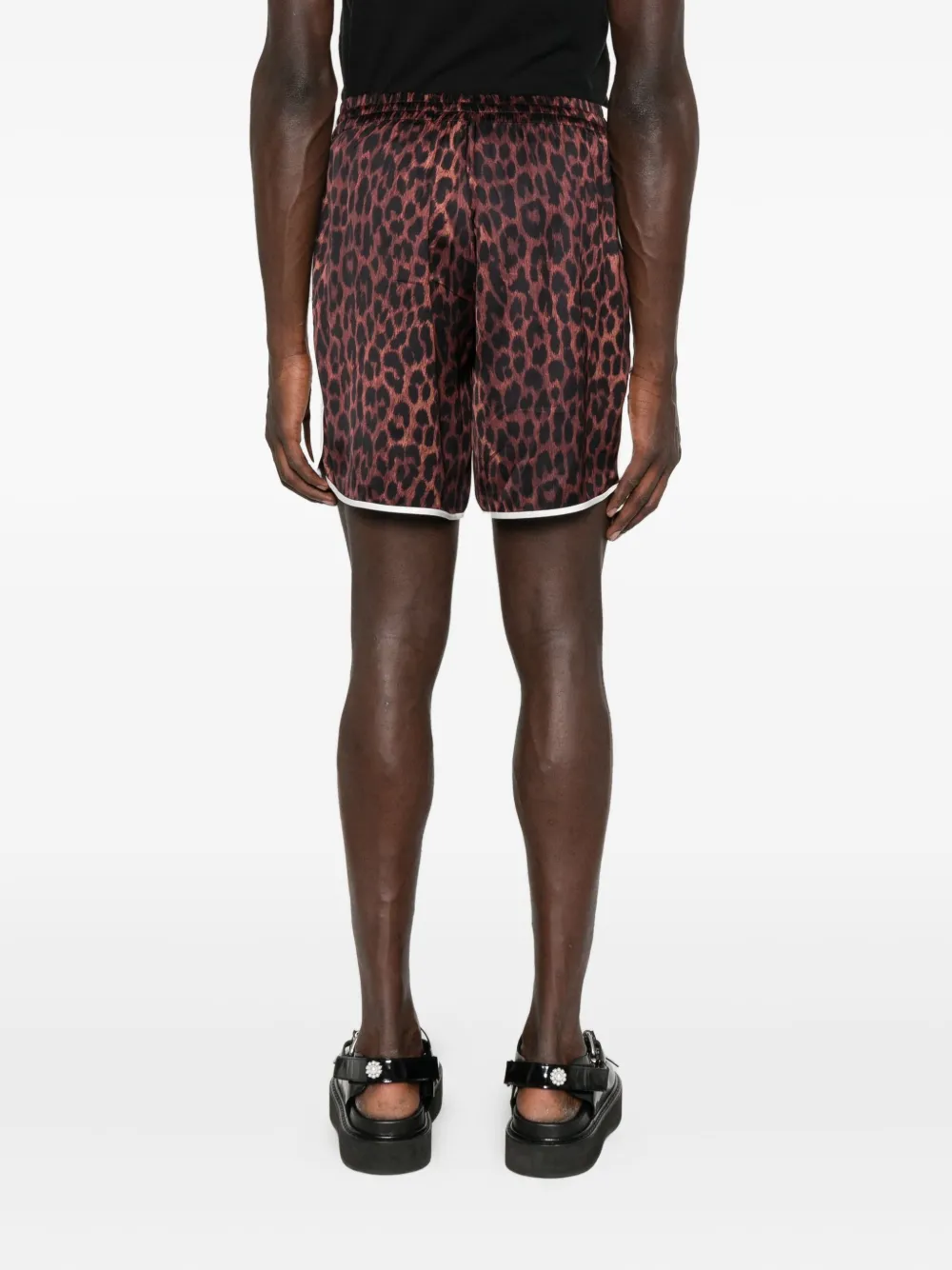BLUE SKY INN leopard-print elasticated-waist shorts Zwart