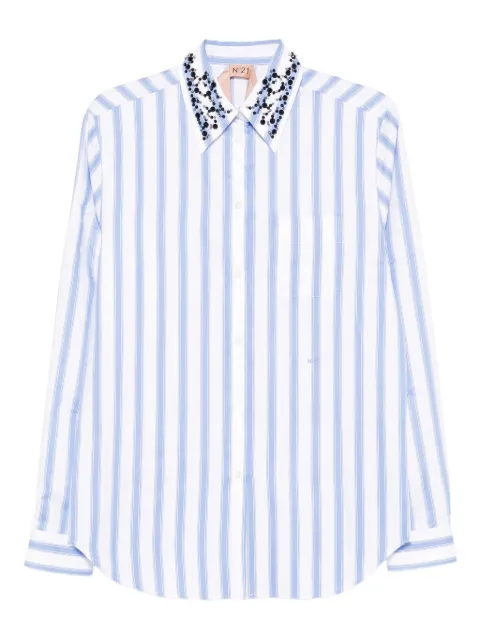 Nº21 embellished striped shirt