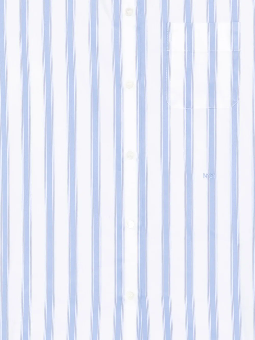  Nº21 Embellished Striped Shirt - White 