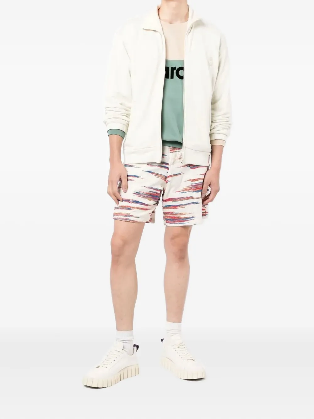 MARANT Jack met borduurwerk en hoge hals Wit