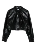 MSGM Kids grained-effect press-stud shirt - Black